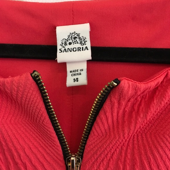 Sangria Size 14 Coral/Orange Fit & Flair Dress - Picture 4 of 5